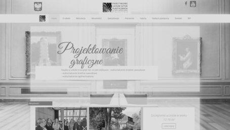 Podgląd realizacji strony internetowej dla Liceum Plastycznego im. Erica Mendelsohna w Olsztynie.